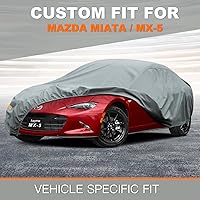 Vista 5 de Kayme Funda de automóvil resistente para Mazda Miata MX5 MX-5 Targa/Roadster/Cabriolet (NA NB NC ND 1990-2025), impermeable, para todo