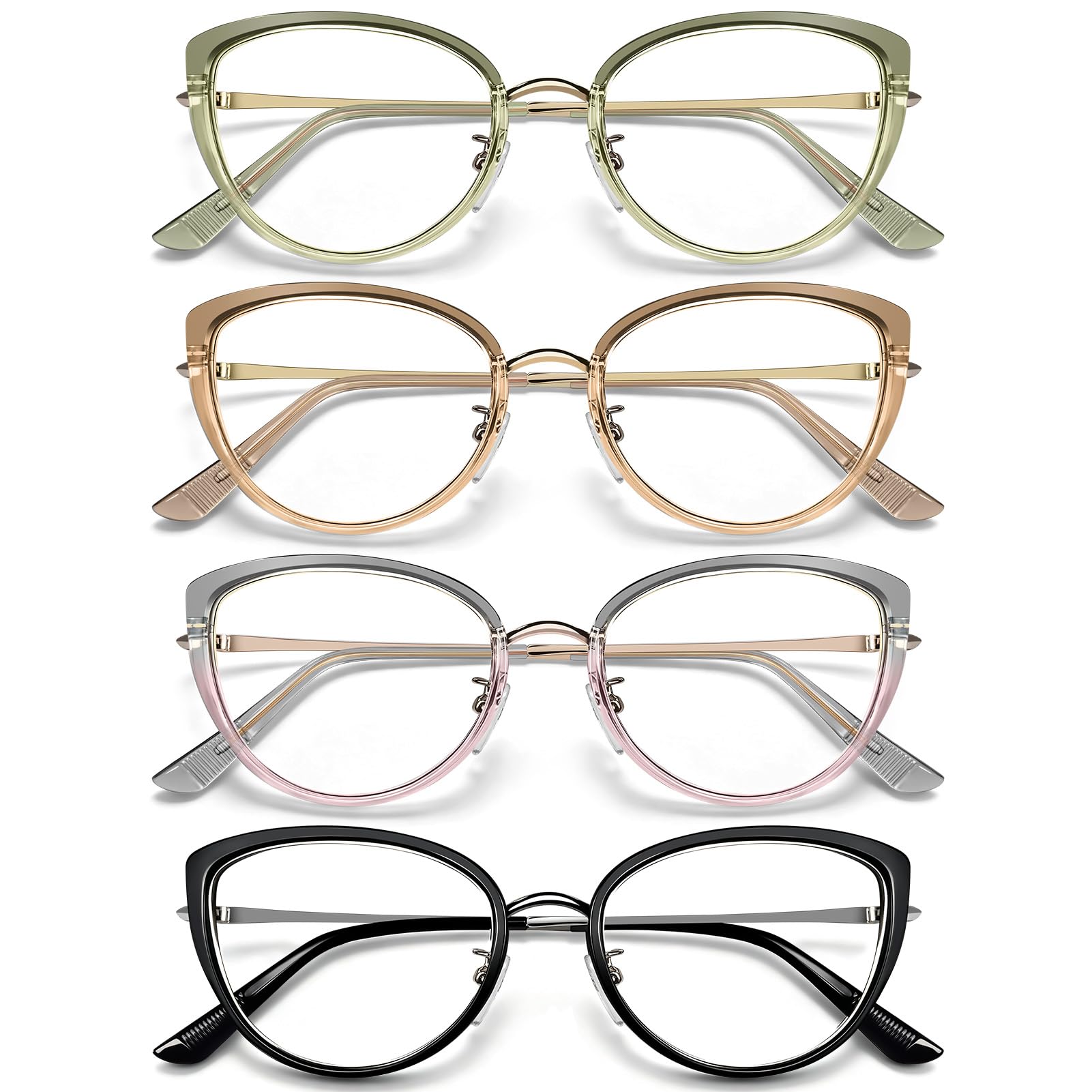 Photo 1 of PinAmusing 4 Pack Blue Light Reading Glasses - Cat Eye, UV Protection