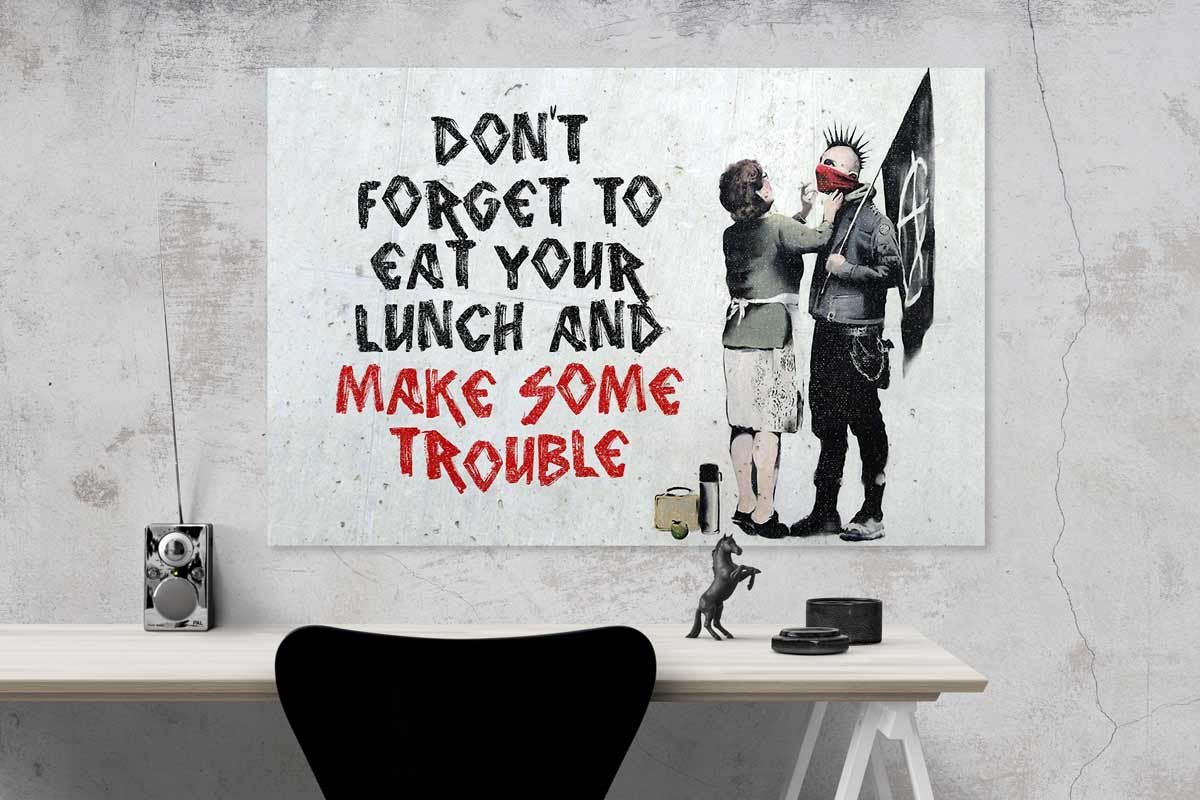 Póster de Banksy Make Trouble en varios tamaños (80 x 120 cm)