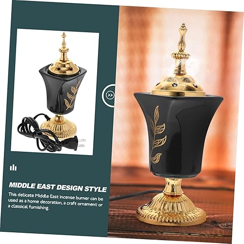 Miniatura 8 de PartyKindom Quemador de incienso eléctrico con diseño de Oriente Medio, soporte de incienso aromático enchufable para yoga, spa, decoración del