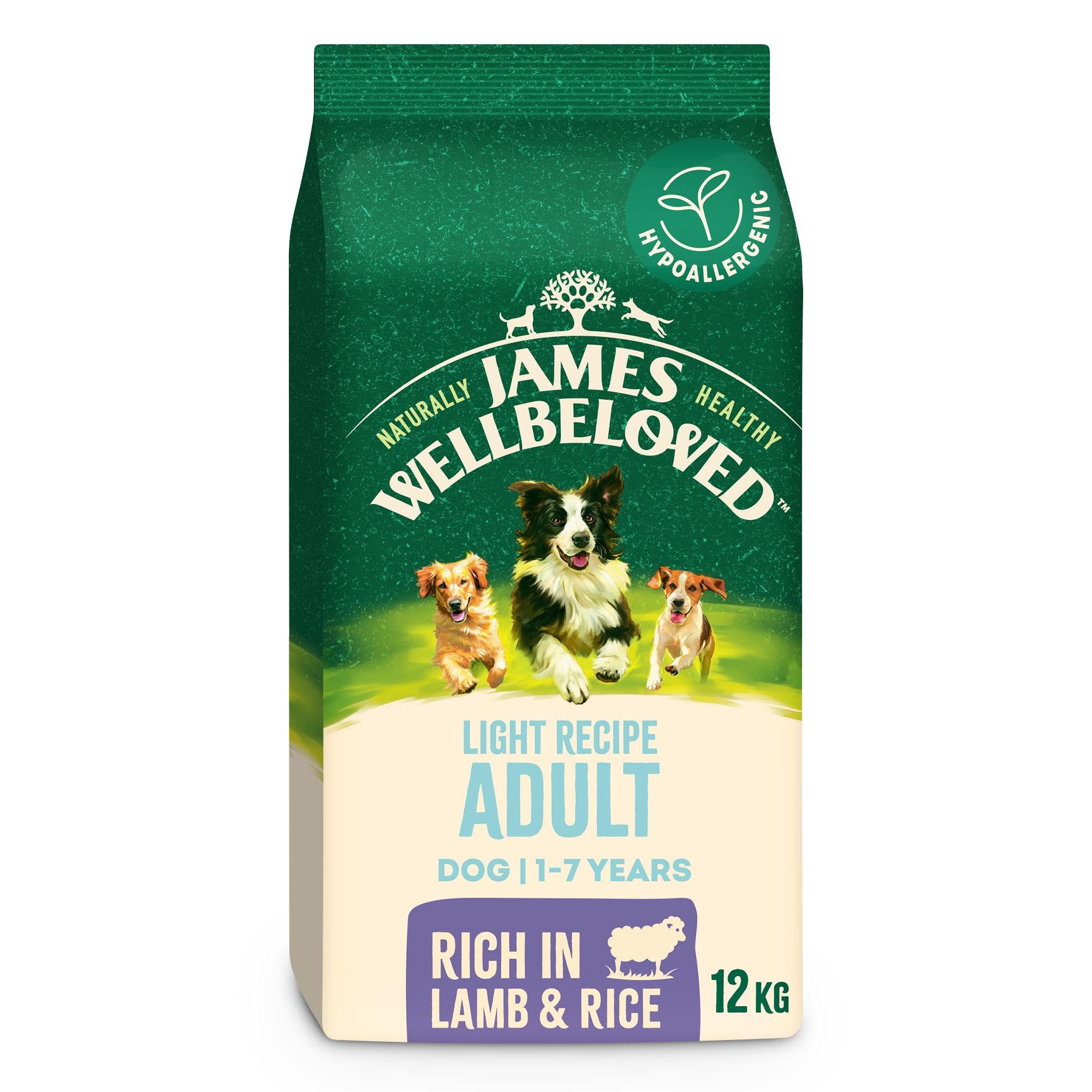 James Wellbeloved Dog Adult Hypoallergenic Dry Food Light Lamb and Rice 12 kg