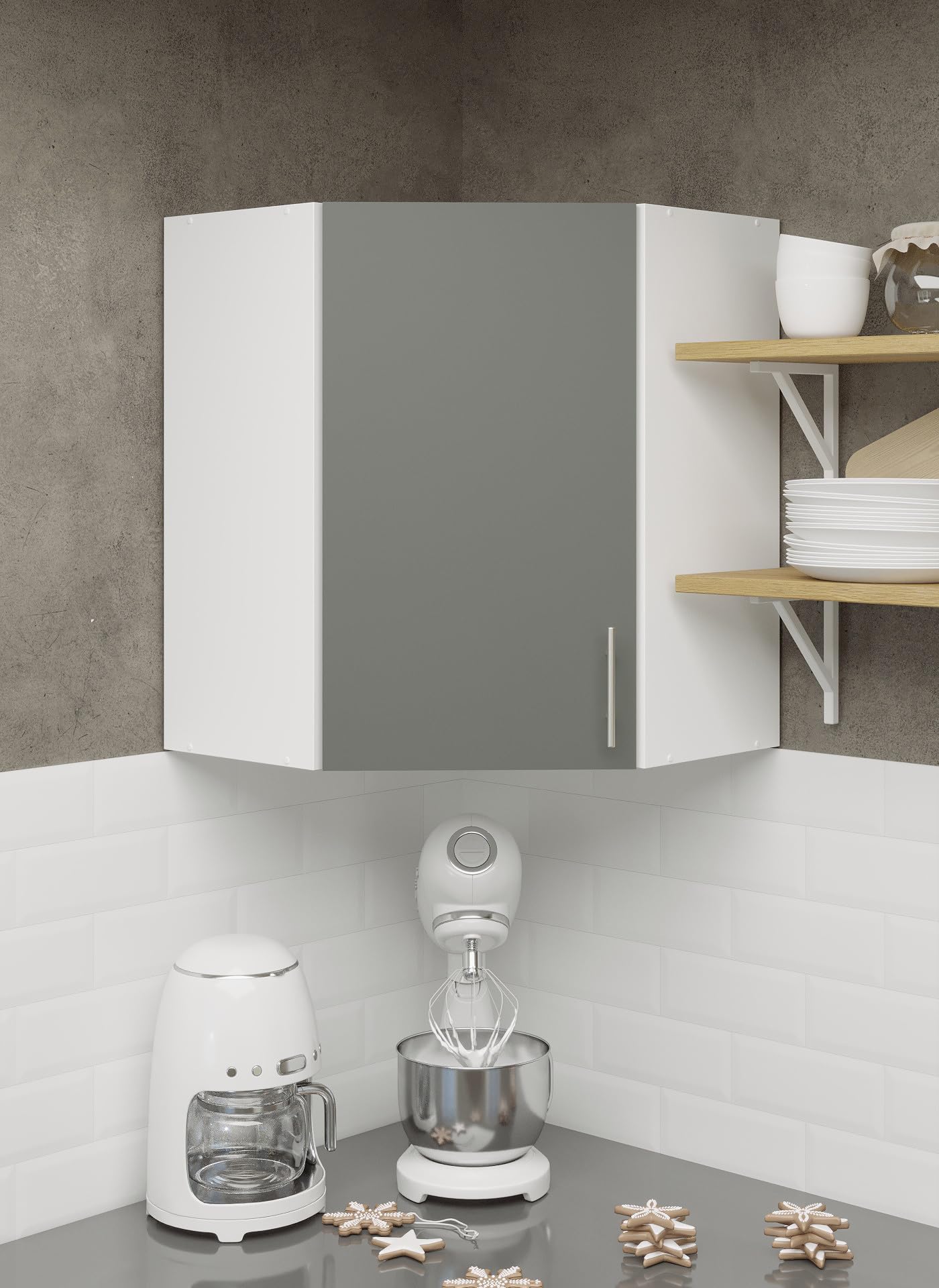 JD Greta Kitchen Cabinet – 600mm – Wall Corner Mounted Upper Kitchen ...