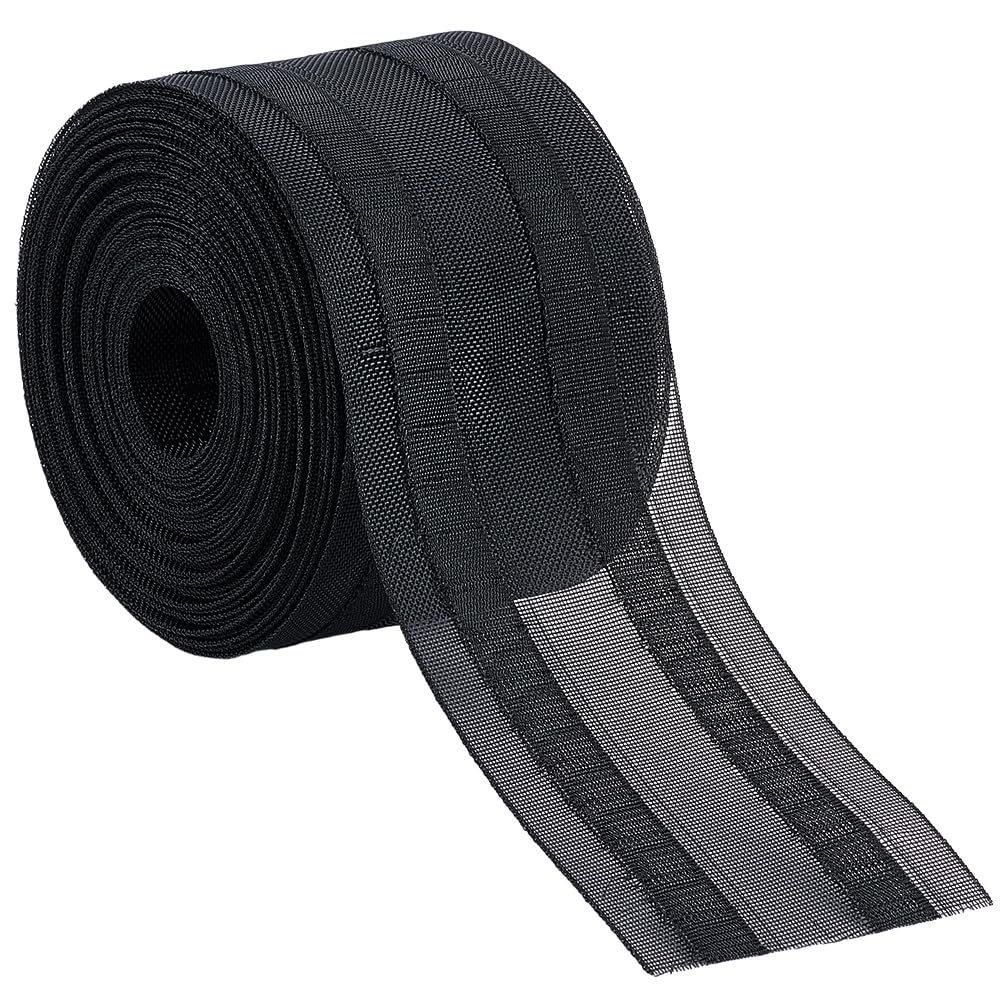 Ruban de rideau noir de 7,5 cm de large pour suspendre facilement vos rideaux perforés