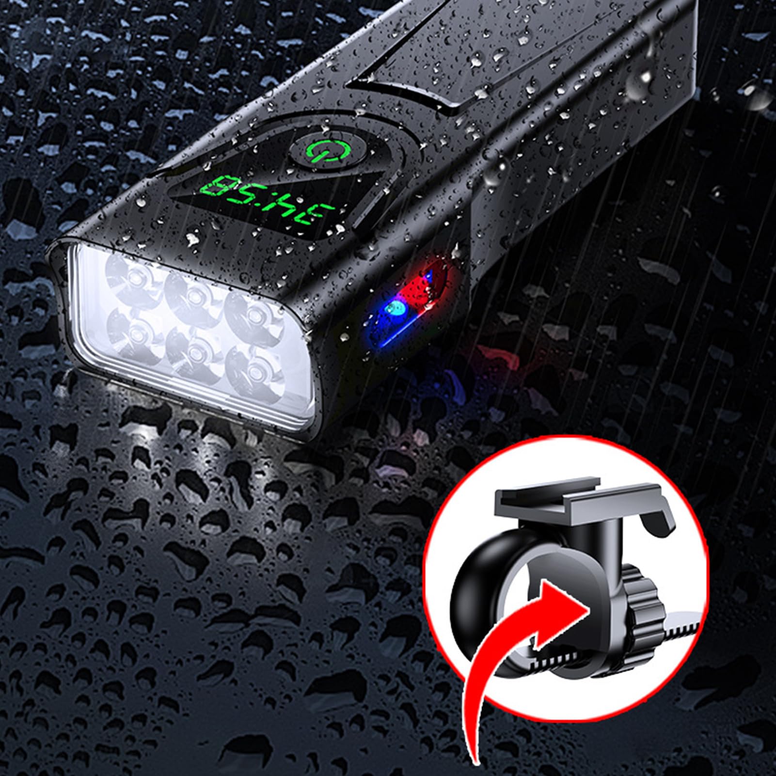 Per Bicicletta Fanale Posteriore Ricaricabile Impermeabile 5 Modalità | 1000 Lumen Faro Bici 5200mAh per Ciclismo Adulti Bambini Scooter e Passeggino