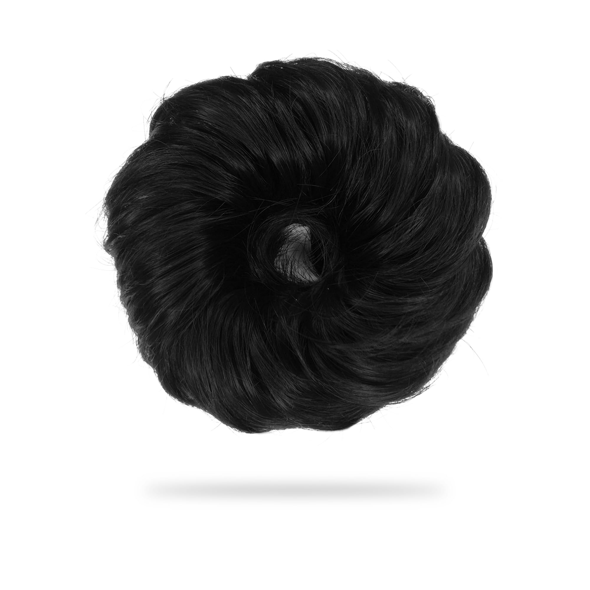 Sanas Hair Extensions And Wigs (1Pc) Women's and Girl's Synthetic Hair Bun Extension Rubber Bands Extension, Add Volume to Hair Bun Juda Rubber Band (1Pc) (Black)-image-11