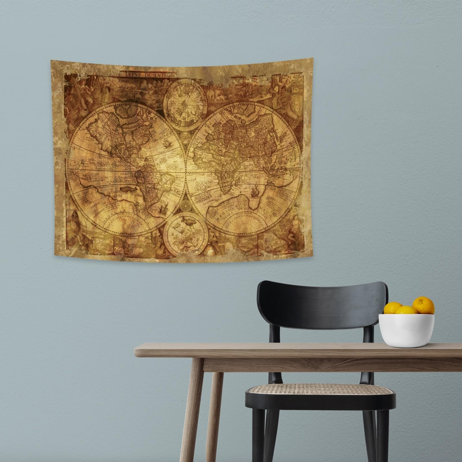 YONGFOTO Tapisserie Vieille Carte du Monde, Âge Industriel Art Nautique Géographique Déco Murale Ancienne Aventure Historique Couverture Chambre Bureau Dortoir, 150x130cm YONGFOTO Tapisserie Vieille Carte du Monde, Âge Industriel Art Nautique Géographique Déco Murale Ancienne Aventure Historique Couverture Chambre Bureau Dortoir, 150x130cm