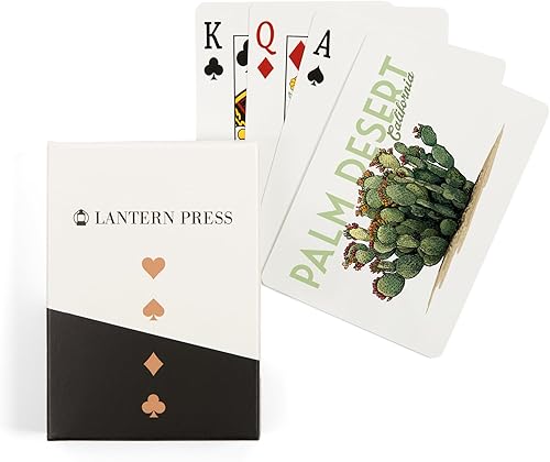 Lantern Press Palm Desert, California, cactus tuna (52 cartas de juego, baraja de cartas de tamaño póquer con comodines)
