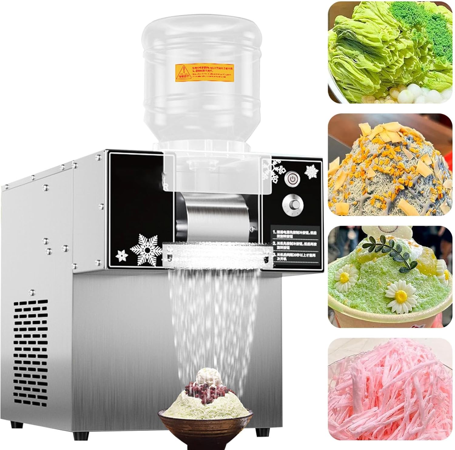 Home/Commercial Korean Shaved Ice Machine, 176 lbs(80kg)/Day Snowflake Ice Machine, Snow Cone Shaver, Ice Maker，Air Cooling for Home, Food Truck, Restaurant, Milktea Shops,etc