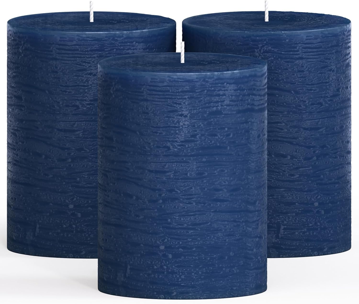 CANDWAX 3x4 Pillar Candles Set of 3 Decorative Candles Unscented and No Drip Candles Ideal