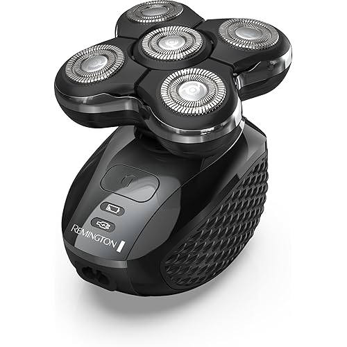 Remington XR7000 Balder Pro Rotary Shaver Rechargeable Waterproof Electric Razor for Men Cordless Lithium Power 5 Dual Track Flexing Heads and Pop-Up Trimmer Black