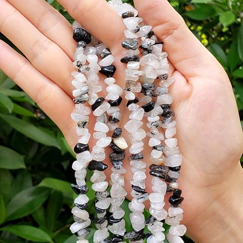 Miniatura 5 de Adabele - Cuentas sueltas de cuarzo negro natural de 1 hebra, cuentas sueltas perforadas, forma libre de agujero de 0.197 in-0.315 in, espaciador de