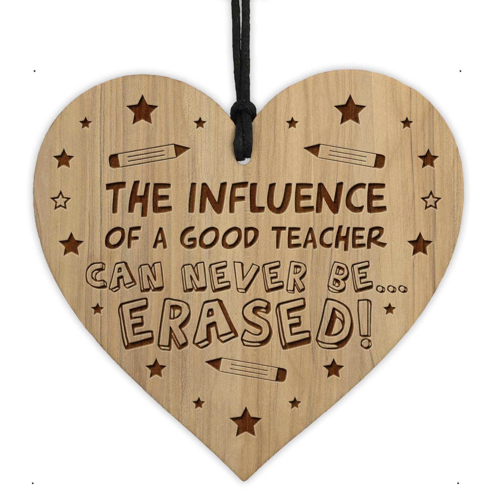 Red Ocean Special Thank You Teacher Gift Hanging Engraved Heart Gift For Him Her School Nursery Teacher Gift