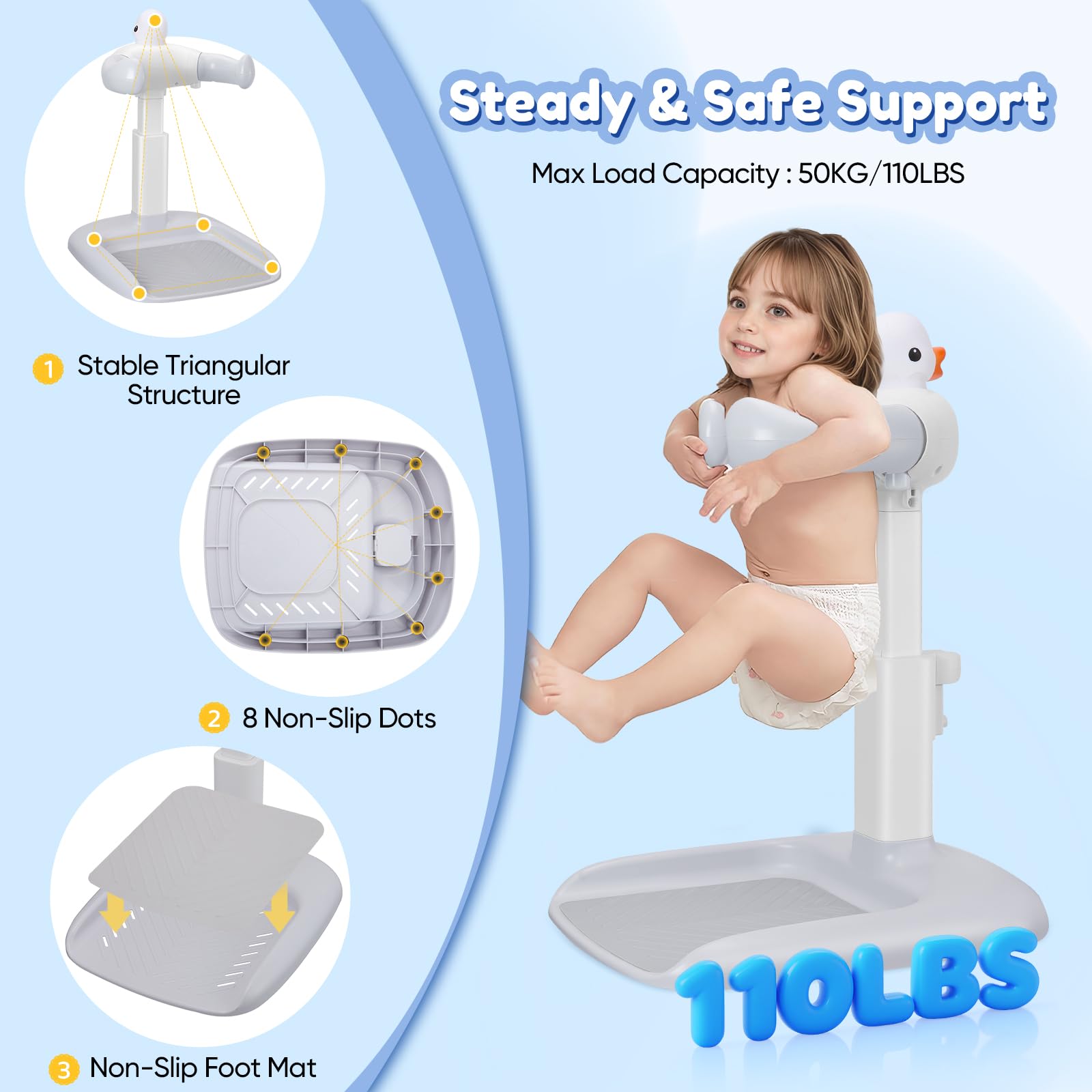 Baignoire bébé avec support de douche, Support de Douche Bébé Debout,Aspiration Stable et Forte,Support pour Bébé Douche,idéal comme douche bebe debout et cadeau prénatal
