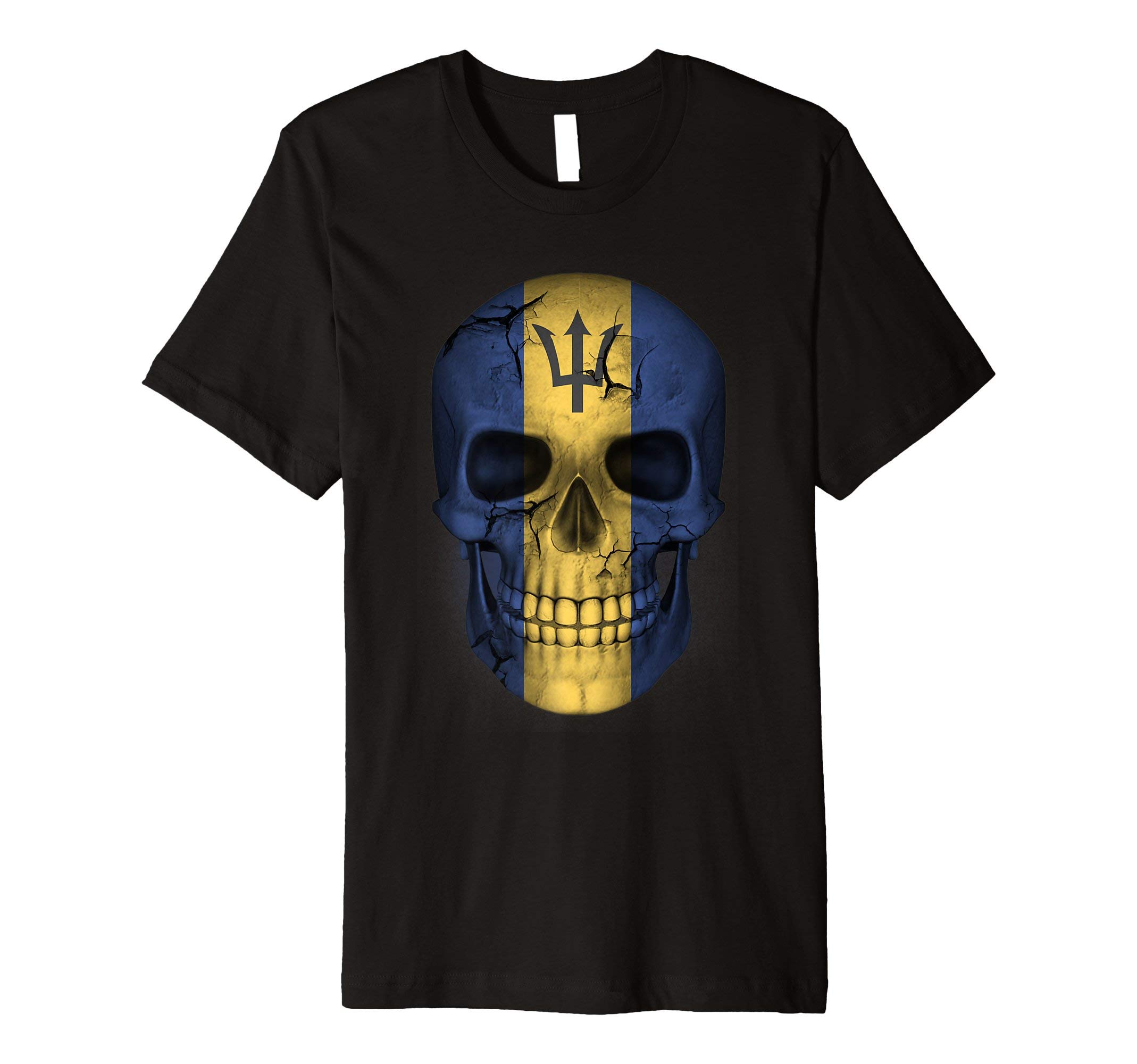 Barbados Bajan teet shirt skull flag trident est 1966 T-Shirt