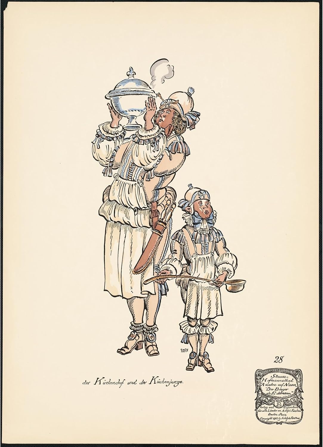 ArtDirect The Chef and the Kitchen Boy (1912) Unframed Art Print Giclee Poster by Ernst Stern - Ready for Framing with Customization Sizes 7x10, 10x14, 14x20, 24x33, 35x48 and 43x60 inches