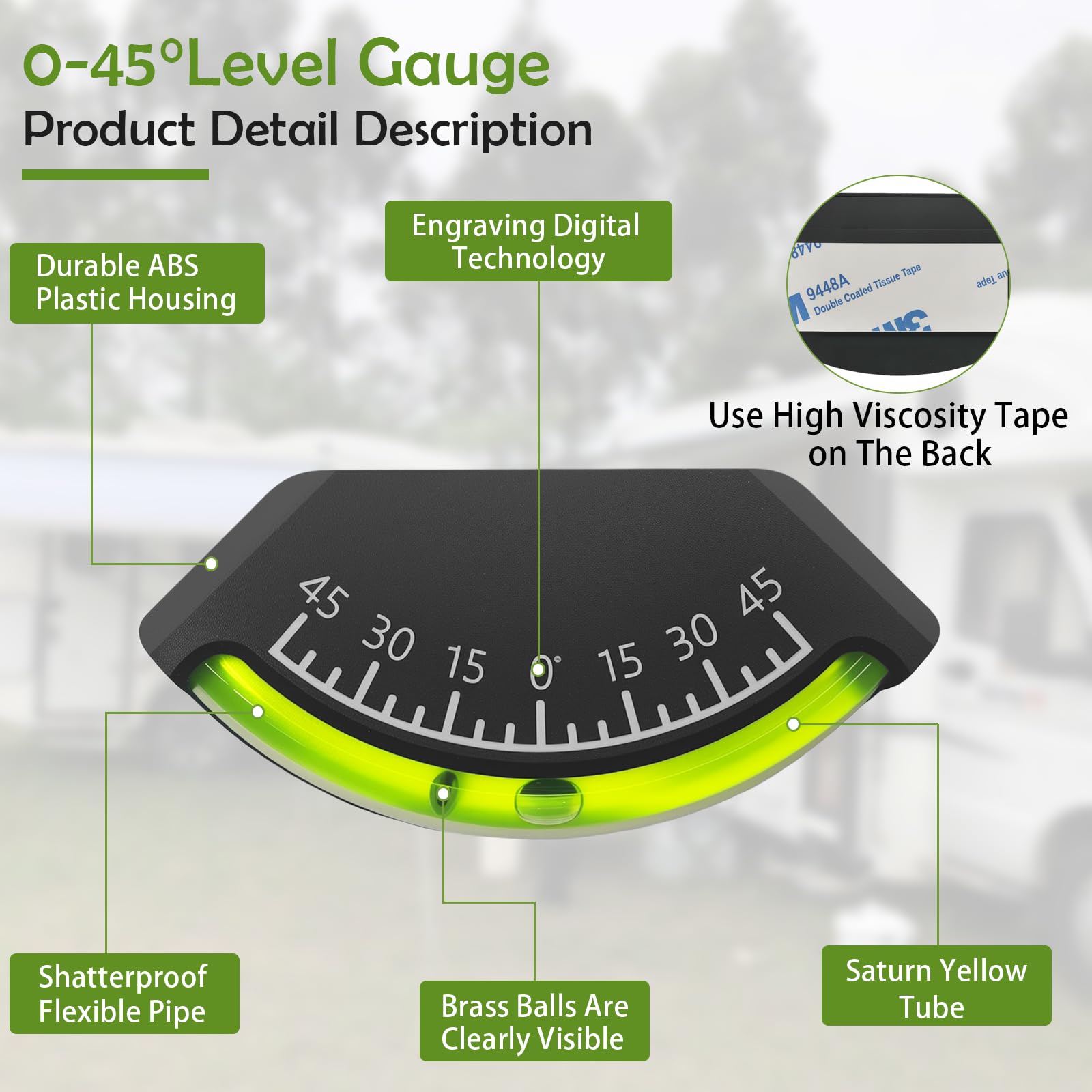 RV Level Gauges - 2 Pack for RV, Trailer & Car -6 RV Level Gauges - 2 Pack for RV, Trailer & Car -6