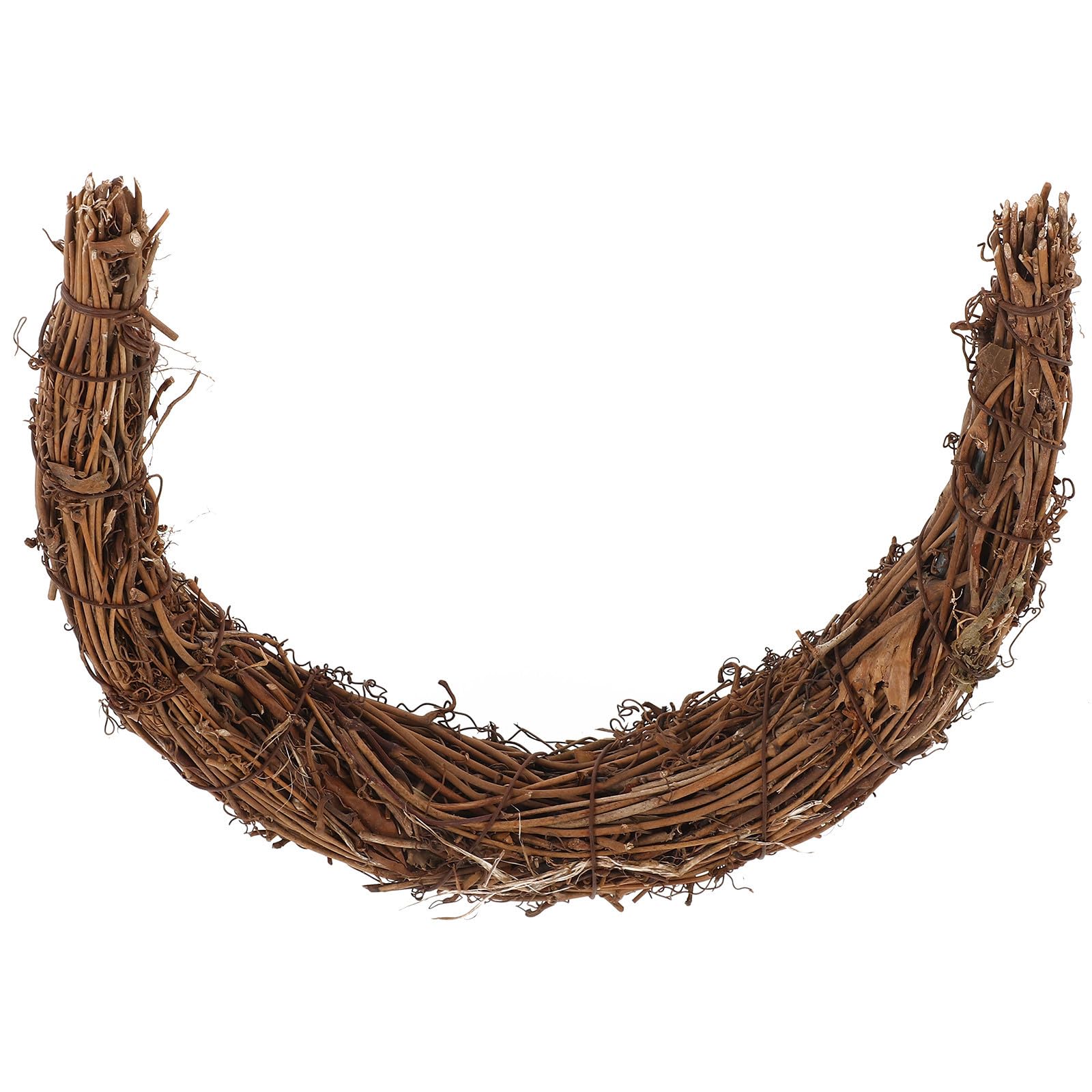 5 Stück Natürlicher Holzkranzrohling Mondform für Weihnachtsdeko