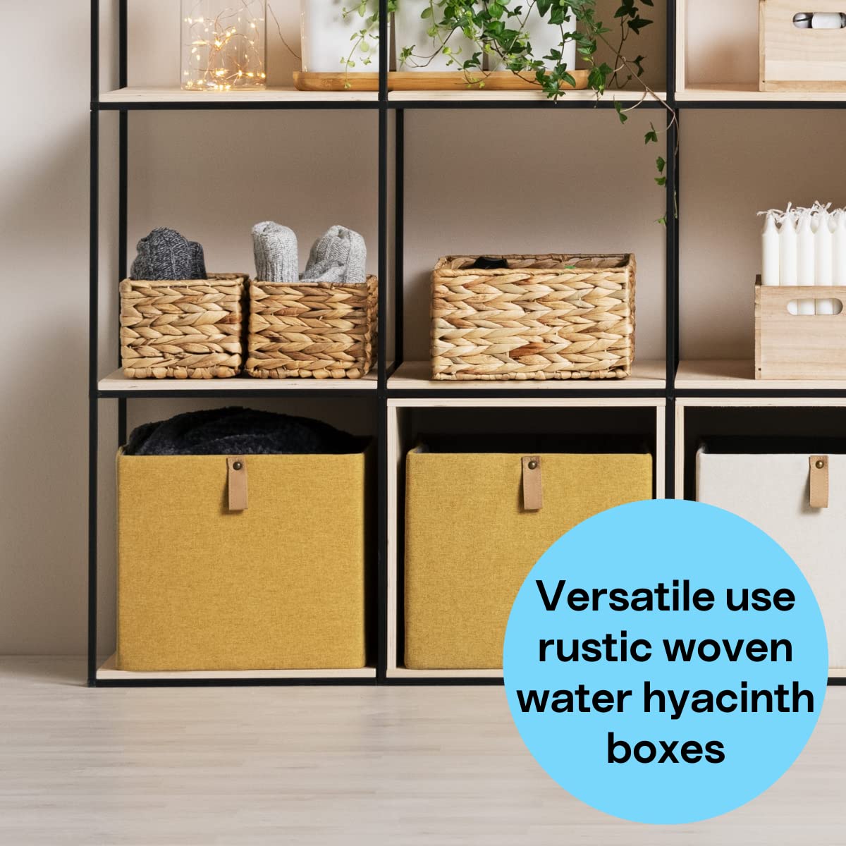 Buy Clas Ohlson Wicker Storage Baskets Stackable Set of 3 boxes in 2