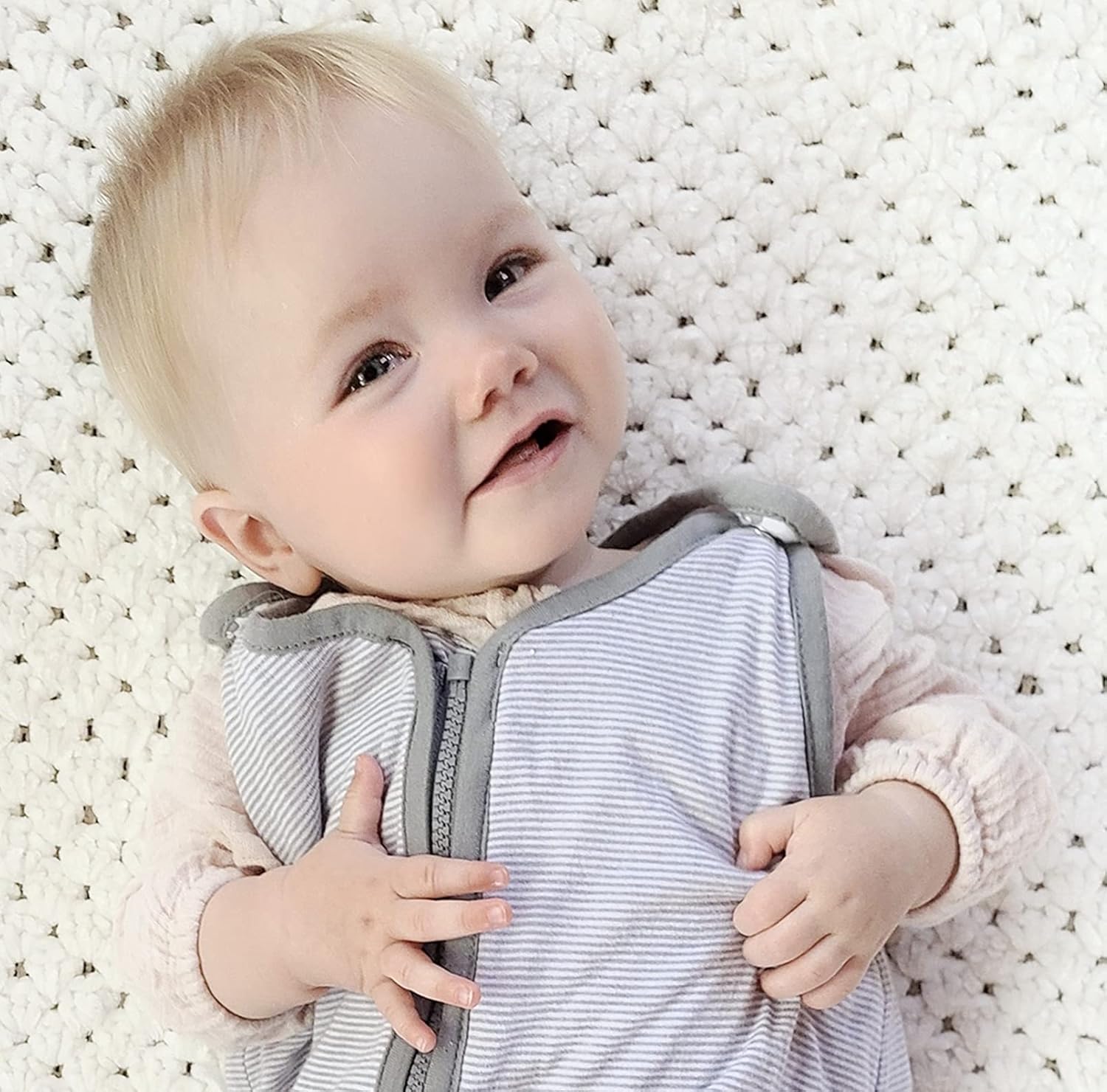 Baby Deedee Wearable Blanket Baby and Toddler Sleeping Sack, Baby Sleeping Bag, Sleep Nest Lite, Gray Stripes, Large (18-36 Months)