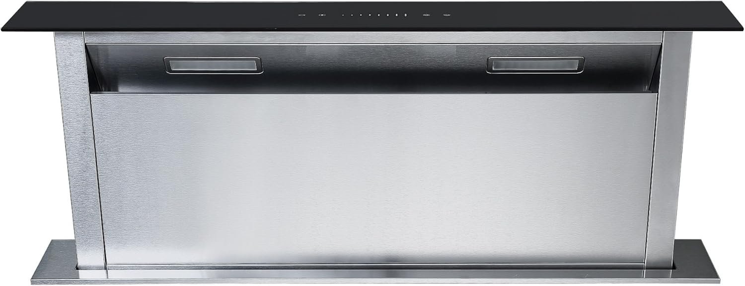 Cookology CDD900BK 90cm Downdraft Cooker Recirculating Chimney Hood