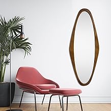 Espelho Oval de Corpo Inteiro 40x100cm com Moldura Elegante (Freijó)