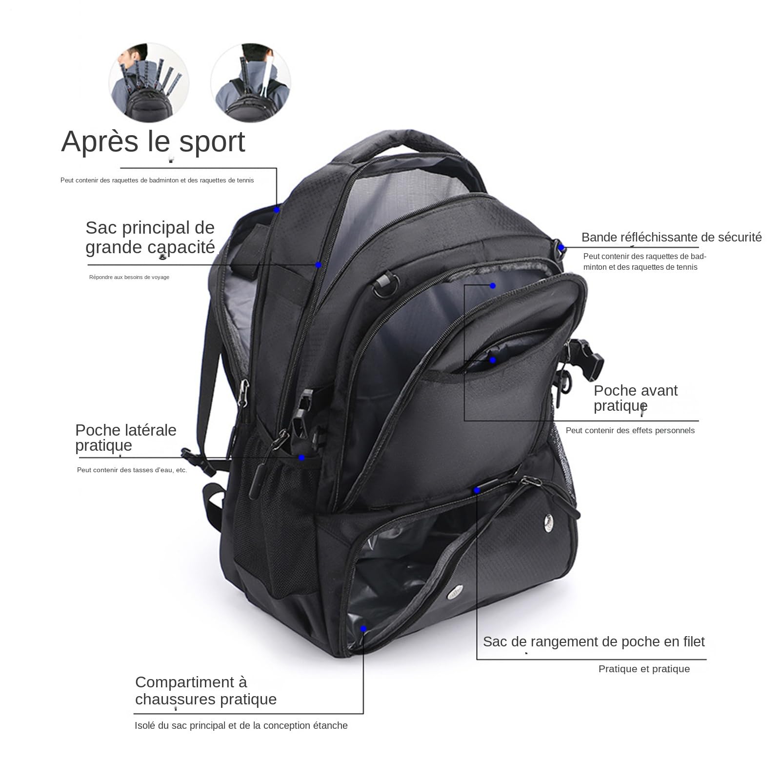 Zaino da baseball per giovani, zaino da basket unisex – Borsa da calcio | con scomparto per palloncini, grande borsa da calcio sportiva con borsa a rete rimovibile per la casa e gli anni