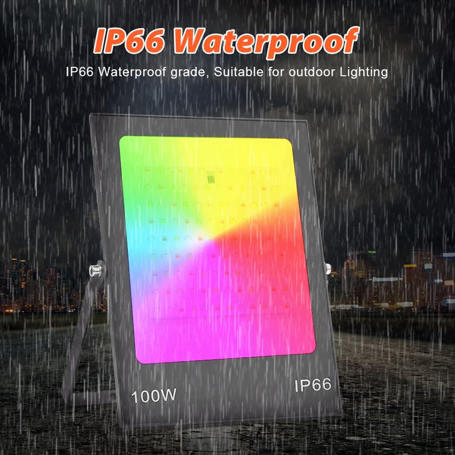 Naświetlacz Led Rgb Ac220v 30w 50w 100w 200w Flood Light Zmiana Koloru Ip66 Wodoodporne Oświetlenie Zewnętrzne Reflektor ścienny Reflektor Światło Otoczenia