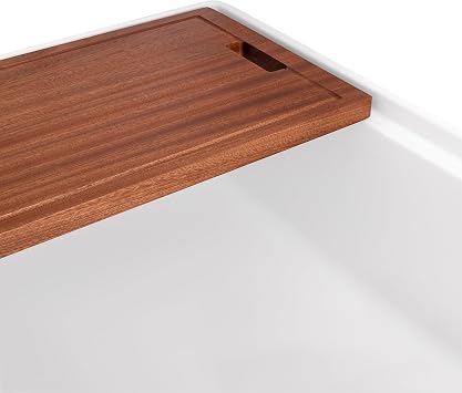 Ruvati 33-in White Fireclay Farmhouse Workstation Sink - RVL2387WH