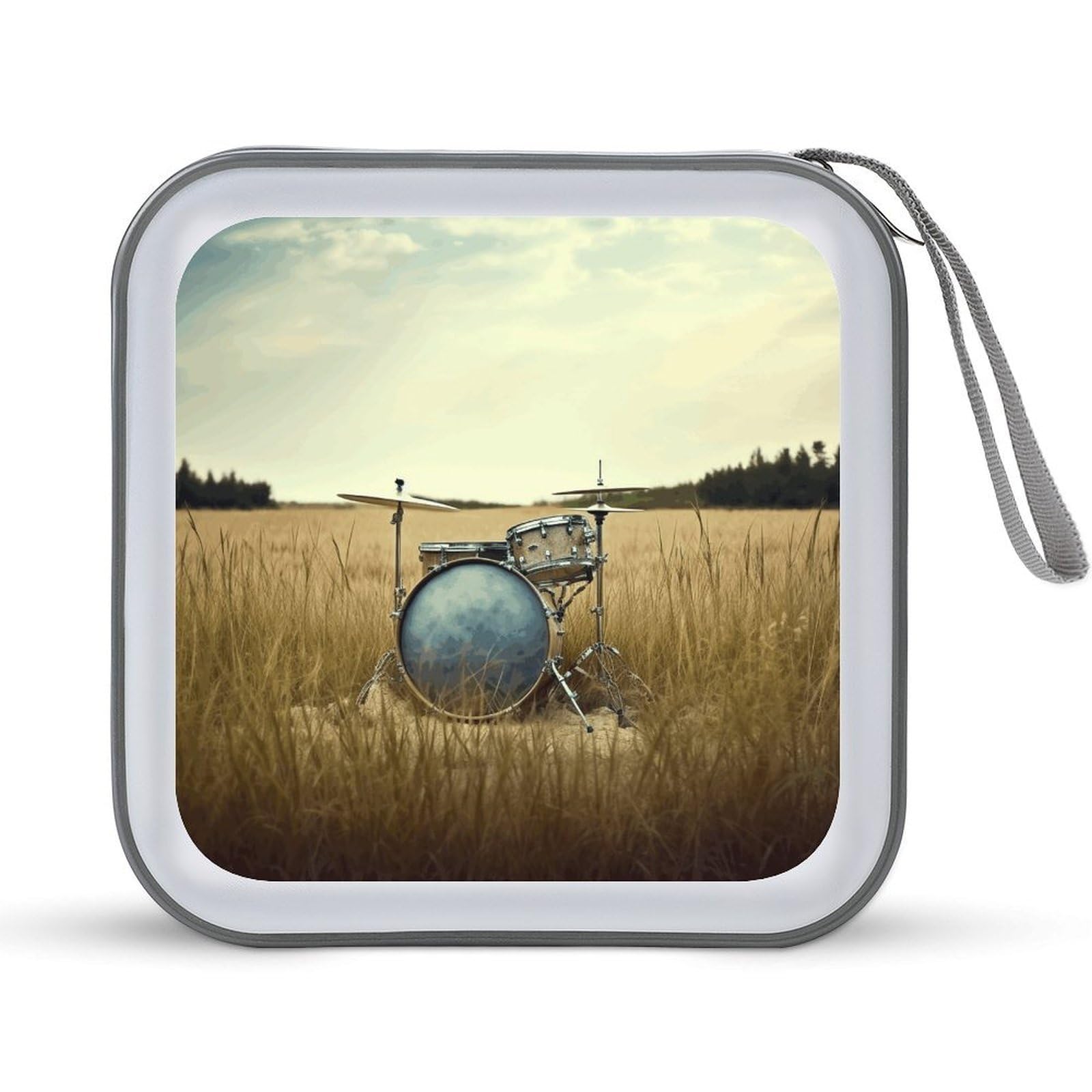 VstaDank - Field Music Drum CD Case 40 Capacity with Zipper Disc Storage Organizer, Portable Hard Plastic Storage CD Holder