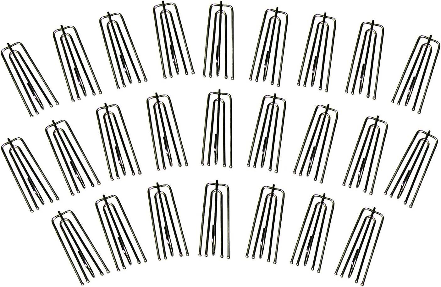 60 Pcs Stainless Steel Curtain Pleater Tape Hooks, 4 Prongs Drapery Pleat Hooks Pinch Clips