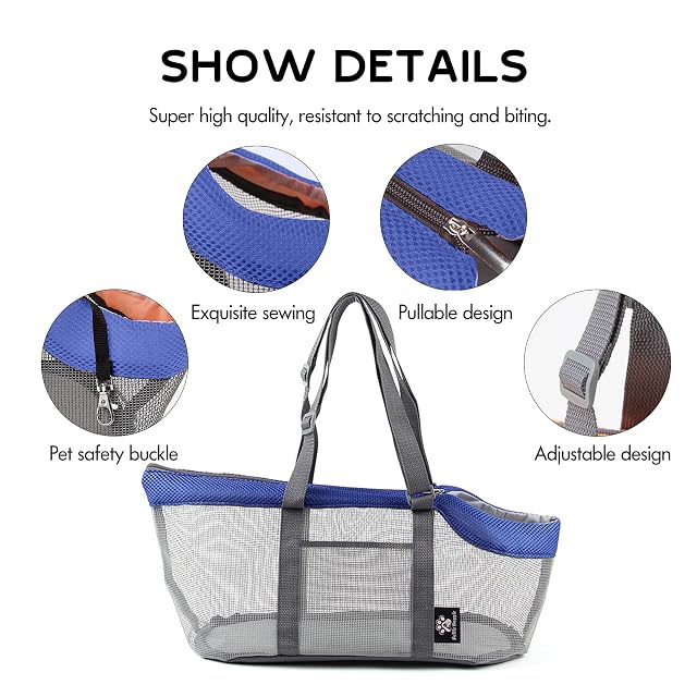 Foto 6 de 7 de PETCUTE Bolsa de Viaje para Mascotas,Bolsa de Transporte de Manos Libres para Perros,Bolsa de Hombro Plegable…