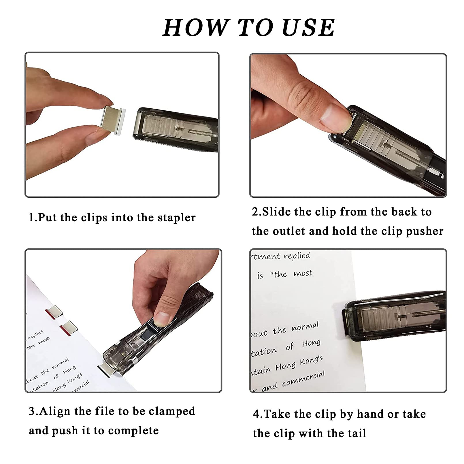 Pinzatrice A Clip Senza Graffette - Con 200 Clip Riutilizzabili - Per Carta E Sacchetti - Foto 12