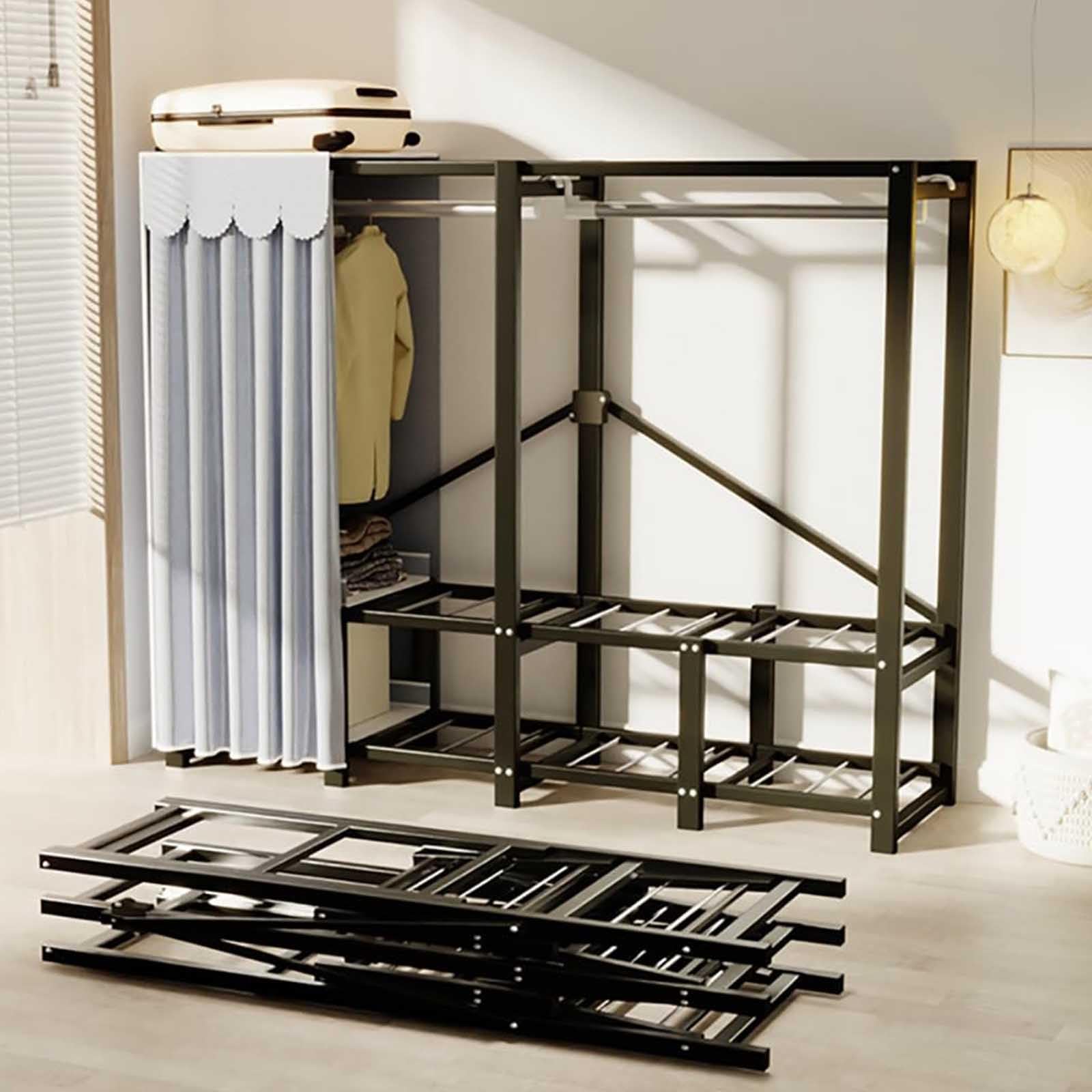 Portant à vêtements pliable fini les placards surchargés grâce à sa charge 1100 LB