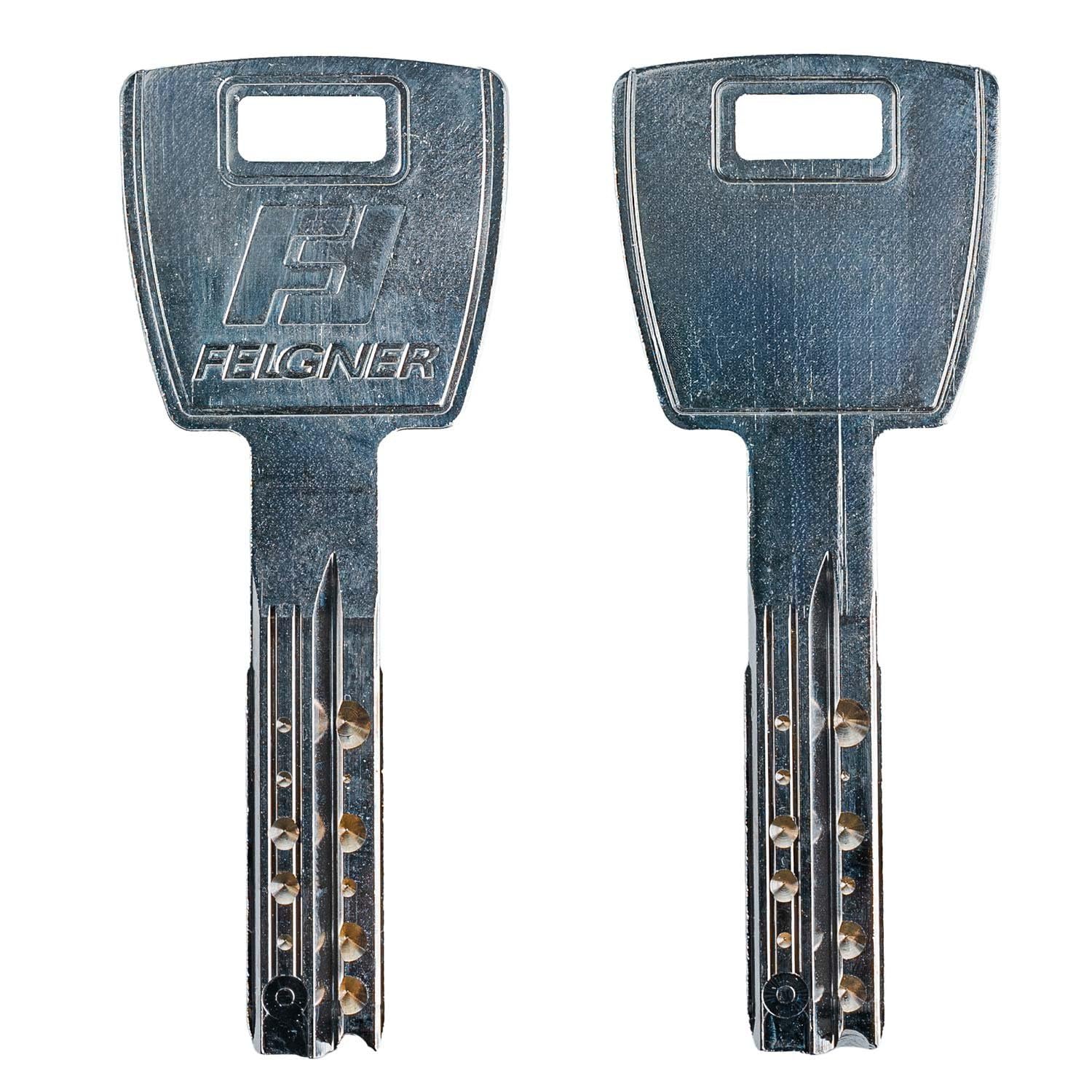 FELGNER Dolomit Cilindro de Pomos | cilindro de cierre | cilindro perfilado para puertas | protección contra taladros y extracción | incluye 5 llaves y tarjeta de seguridad - 40/50K