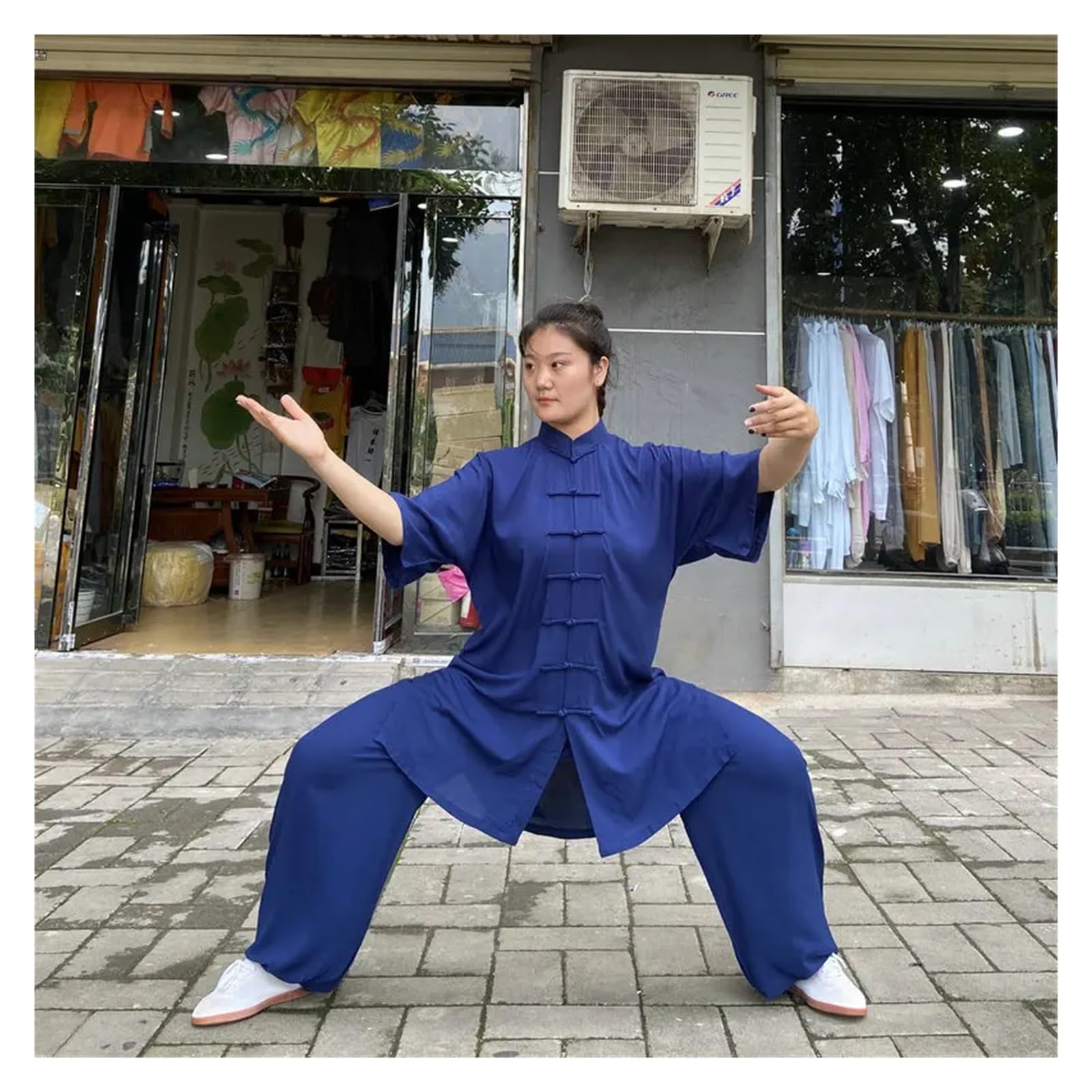 Uniforme Tai Chi Cotone Wushu Kung Fu Abbigliamento Adulti Arti Marziali Wing Chun Tuta Taichi Performance Tang Suit(White,XXXL(185cm))