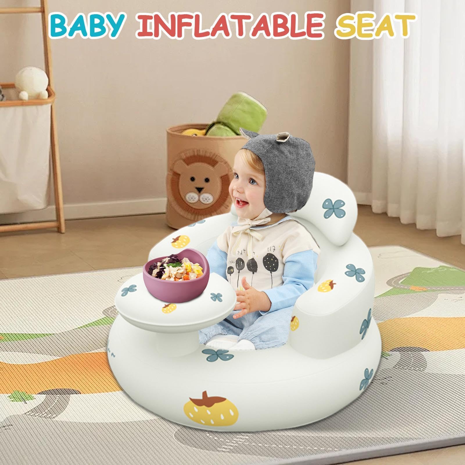 Asiento inflable para niños pequeños, Silla inflable para bebés | Silla para sentarse para bebé - Asiento inflable para bebés de 3 36 meses, asiento de apoyo para bebés, silla de verano para