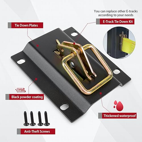 Miniatura 2 de Paquete de 4 accesorios compatibles con Ford F-Series E TrackSistema de amarre E-TrackSoportes de anclajes de amarre de cama, eslabones de caja