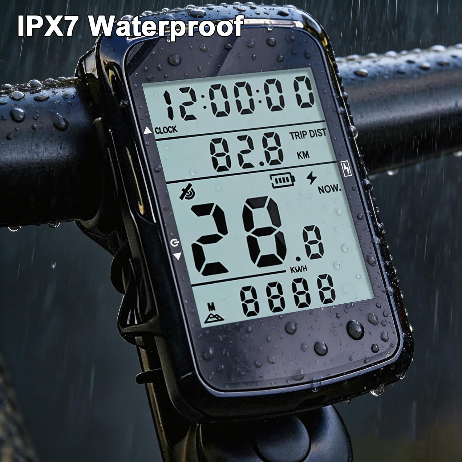 Bike Computer, GPS Wireless Cycling Computer, Bicycle Speedometer Odometer with IPX7 Waterproof, 2.4" LCD, Backlight, Long Battery Life for Road Bike MTB