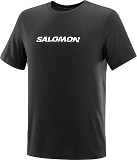 Salomon Men's Logo Performance Sportswear Short Sleeve T-Shirt, DEEP Black, 2XL