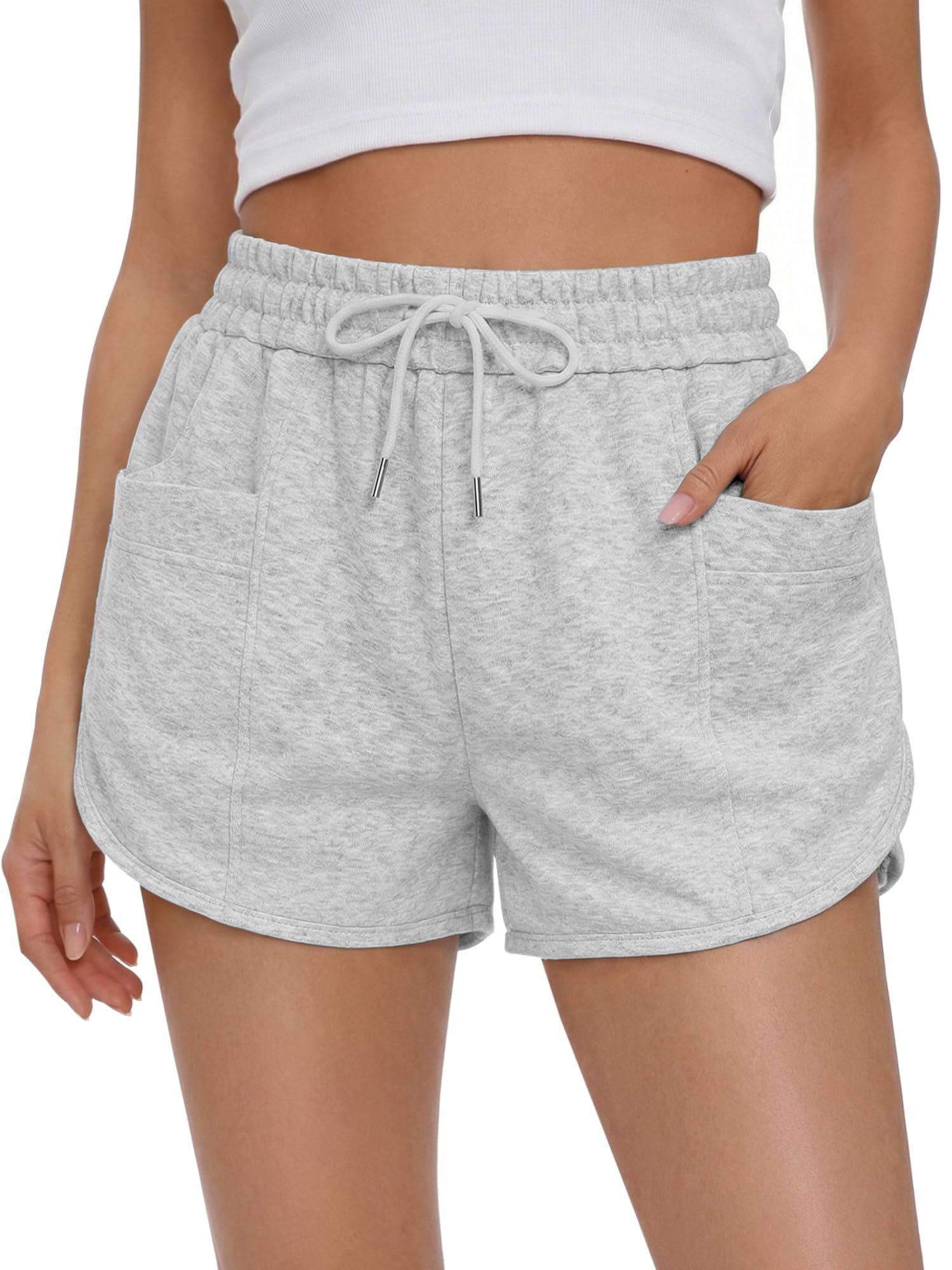 StylSense Kurze Hose Damen Sommer Sport Shorts Laufhose Sporthose Damen Kurz High Waist Running Laufshorts mit Taschen