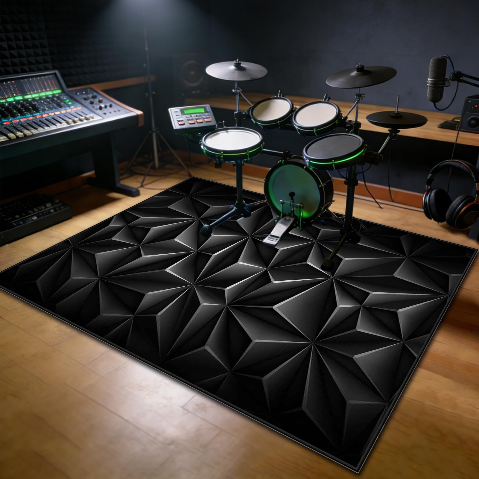 200 x 170 cm Dywan z baterią elektroniczną Dźwiękoszczelny Antypoślizgowy Dywan Pochłaniający Akustyczny Profesjonalna mata do instrumentów muzycznych do instrumentów muzycznych do gitary basowej
