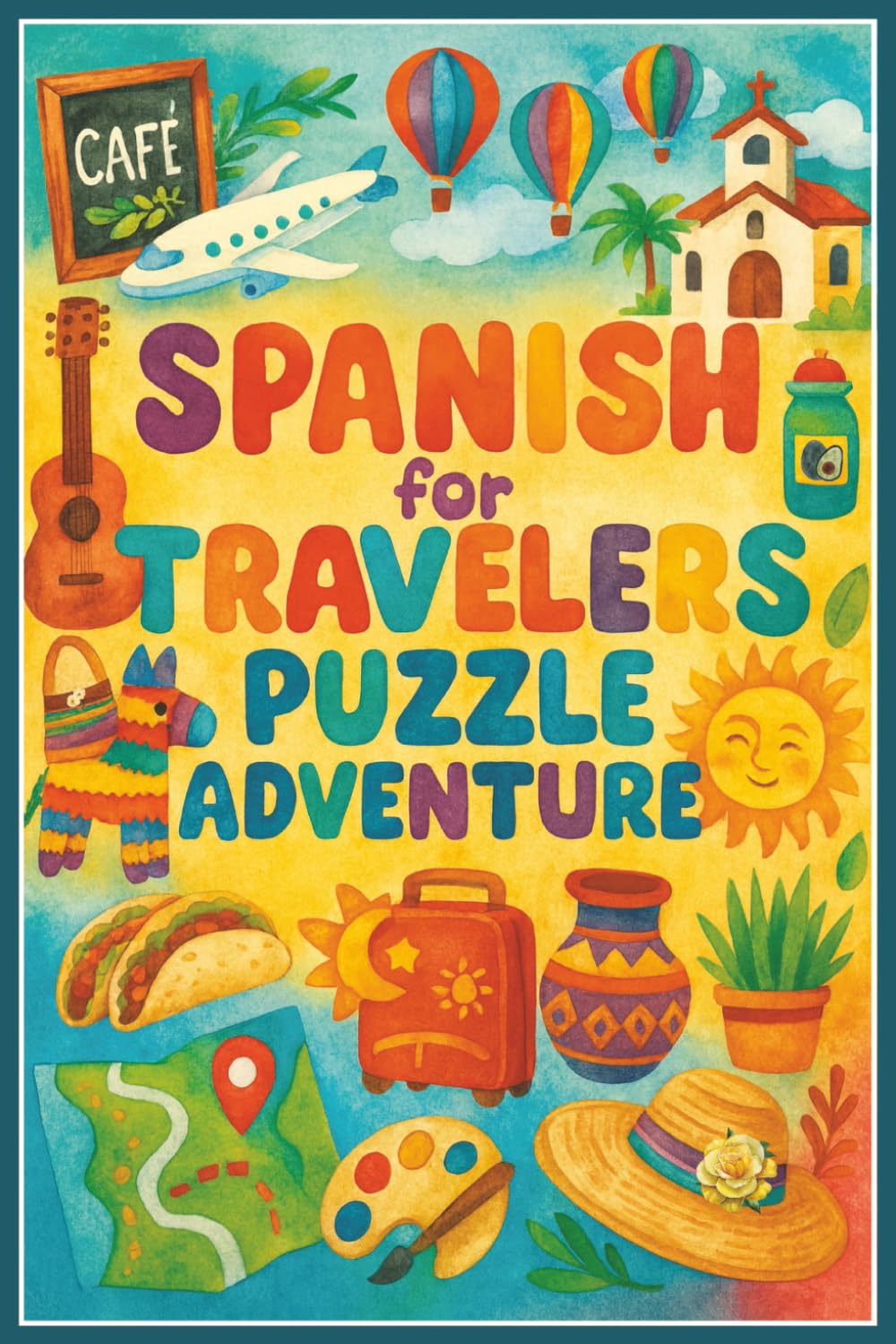 Spanish for Travelers Puzzle Adventure!: 30 Crosswords + 30 Word Searches with Bonus Activities for All Ages — Learn Real Travel Spanish for Airports, ... Markets, Emergencies & More (6×9 Workbook)
