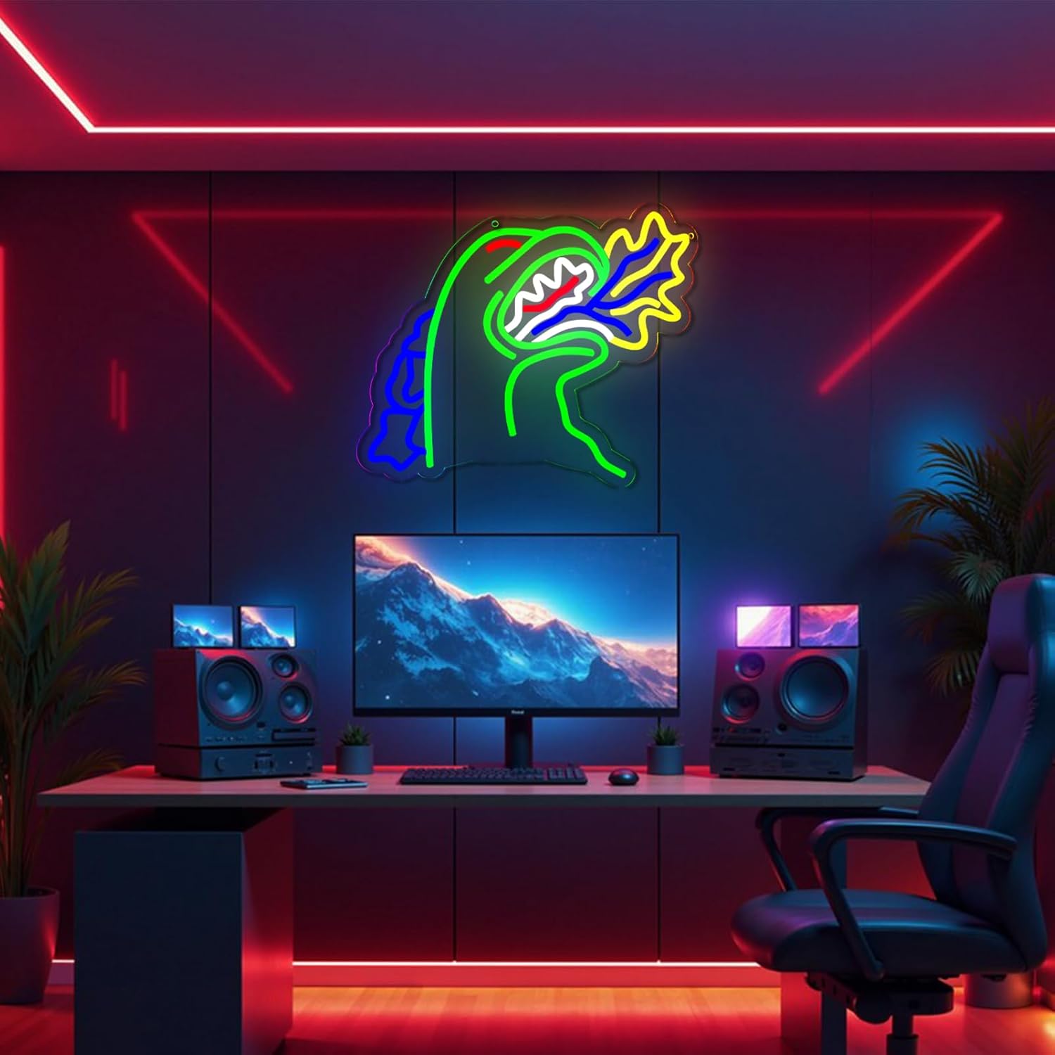 Monster Neon Sign for Wall Decor,Dinosaur Dimmable Neon Sign for Gaming Room Boys Room Decor,Powered by USB 14.3 * 12.2inch,Birthday Party Christmas Gifts - Image 8