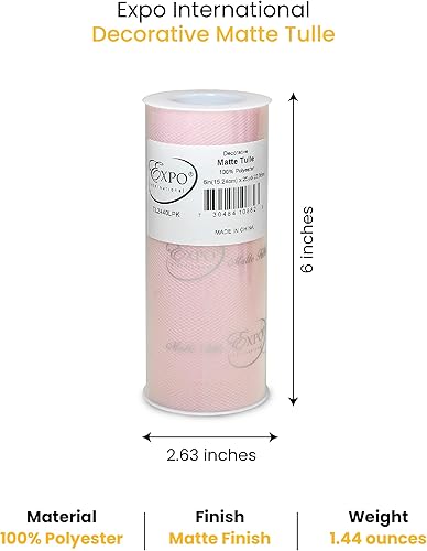 Miniatura 81 de Expo International Tul mate decorativo, tela de tul de poliéster ligero para tutús, disfraces y decoraciones de fiestas, lavable, fácil de usar, 6