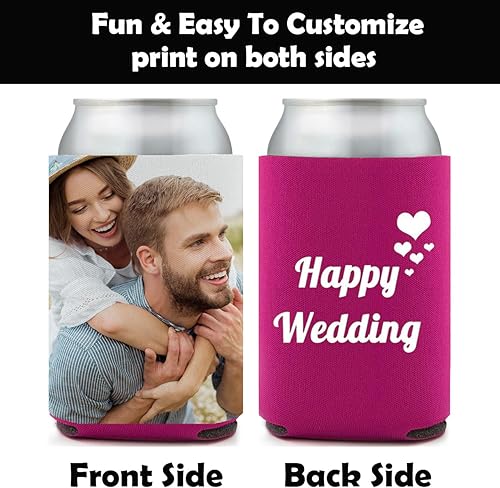 Miniatura 10 de Juego de 20 enfriadores de latas personalizados, soporte para bebidas frías para latas, enfriadores de latas de graduación personalizados, fundas