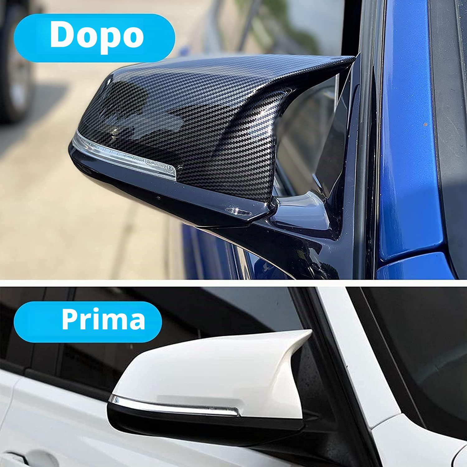 Coperture specchietti esterni per auto, coperture specchietti retrovisori di ricambio, ricambio per F20 F22 F23 F30 F31 F32 F33 F36 F87 M2 X1 E84 (fibra di carbonio)