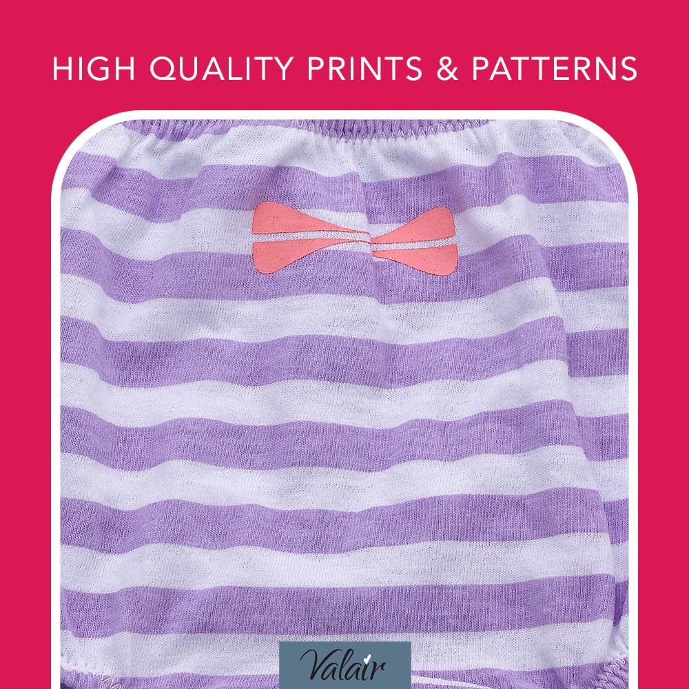 Valair Kids' Cotton Underwear Panties 3-Pack - Soft, Full-Cut Briefs for Little and Teen Girls