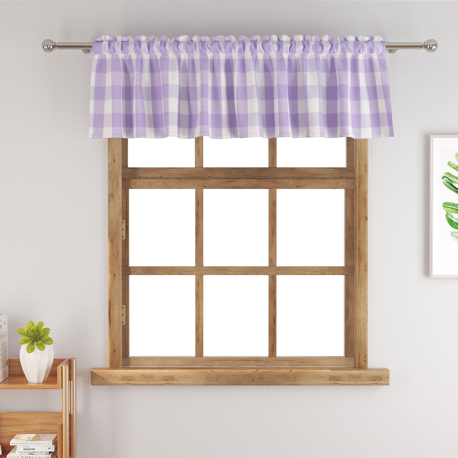 Short Christmas Curtains For Windows Treatment Buffalo Check Plaid Valances Gingham 1 Panel Tiers Rod Pocket Red and White Decor Small Curtains Over Sink For Kitchen/Living Room 12 Inch Length