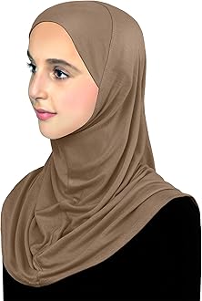 Cotton Hijab for Girls Amira Muslim Kids Head Scarf Ready to Wear Easy Instant