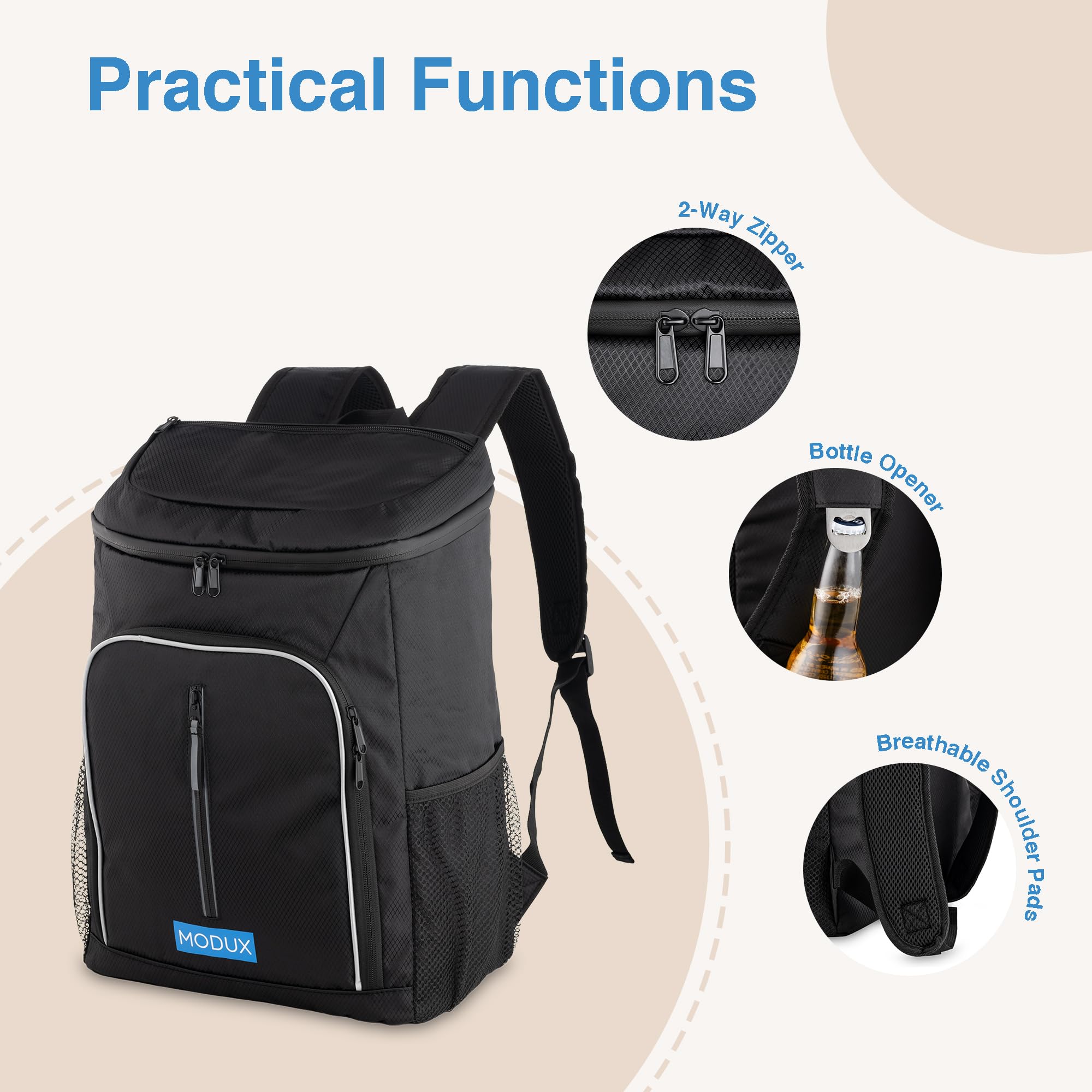 30L Kühlrucksack Thermo-Rucksack – Isolierter Kühltasche, Hält Lebensmittel Warm oder Kalt – Perfekt für Camping, Picknick und Grillen Cooler Bag